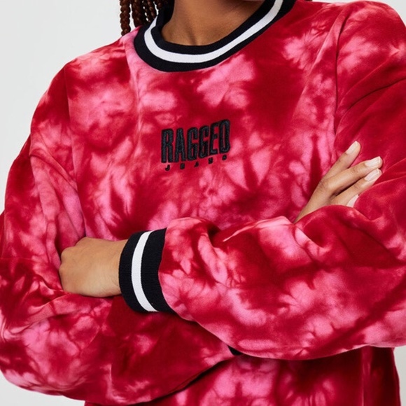 Dolls Kill Tops - THE RAGGED PRIEST Proud Pink Tie Dye Sweatshirt